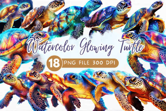 Download Glowing Turtle Sublimation Clipart - Turtle Collection