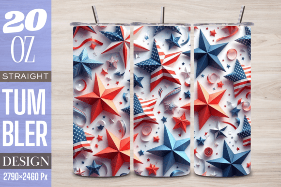 Download USA Stars and Stripes Glitter Tumbler - Premium Bundle