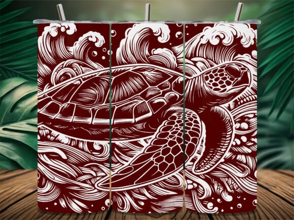 Download Ocean Wave Sea Turtle Wrap Tumbler - Turtle Collection