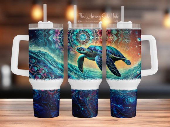 Download Sea Turtle 40 Oz Quencher Tumbler Wrap - Turtle Collection