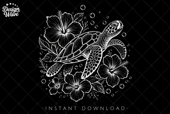 Download Sea Turtle Line Art Tropical Summer PNG - Turtle Collection