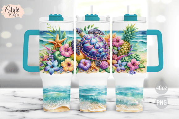 Download Tropical Sea Turtle 40oz Tumbler Wrap - Turtle Collection