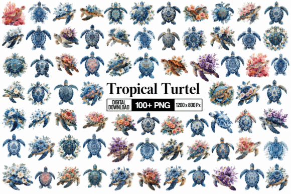 Download Tropical Turtle Clipart Bundle - Turtle Collection