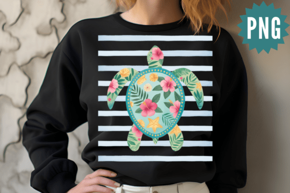 Download Floral Sea Turtle Tropical Art PNG - Turtle Collection