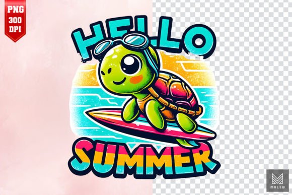 Download Hello Summer Turtle Sublimation Design - Turtle Collection