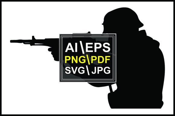 Download Silhouette Soldier Holding Assault Rifle - Premium Resources
