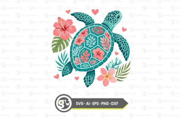Download Floral Sea Turtle Summer Design - Turtle Collection