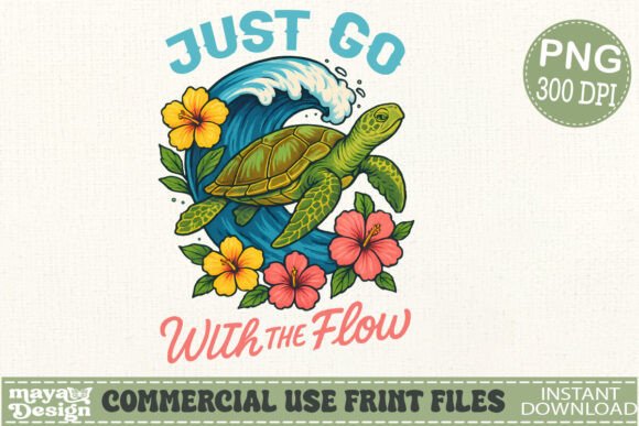 Download Just Go with the Flow Summer Sea Turtle - Turtle Collection