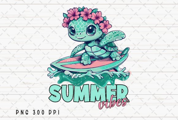 Download Turtle Surf Summer Vibes Summertime Kids - Turtle Collection