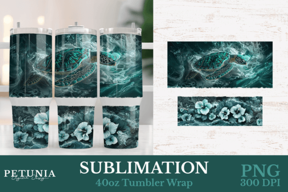 Download Sea Turtle 40oz Tumbler Wrap - Turtle Collection