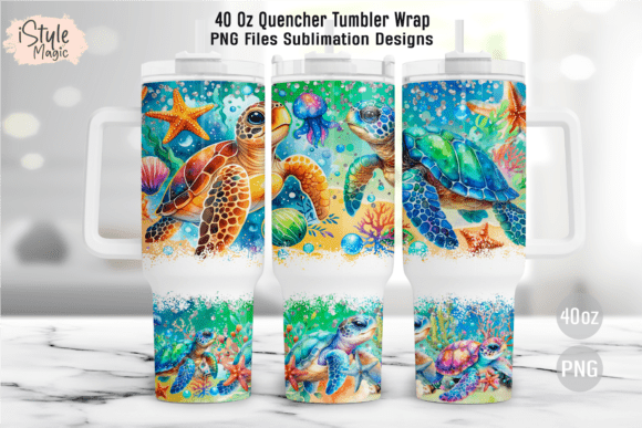 Download Sea Turtle Summer 40oz Tumbler Wrap PNG - Turtle Collection